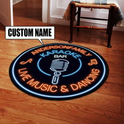 Personalized Karaoke Bar Living Room Round Mat Circle Rug S (24in)