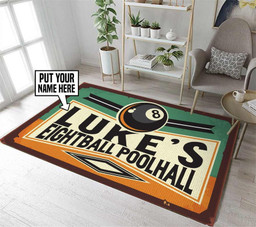 Personalized Billiards 8ball Living Room Round Mat Circle Rug S (24in)