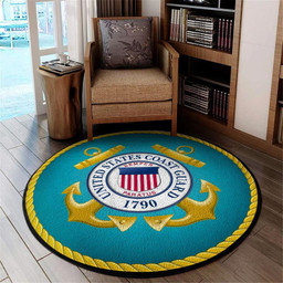 United States Coast Guard Round Mat Round Floor Mat Room Rugs Carpet Outdoor Rug Washable Rugs S (24In)