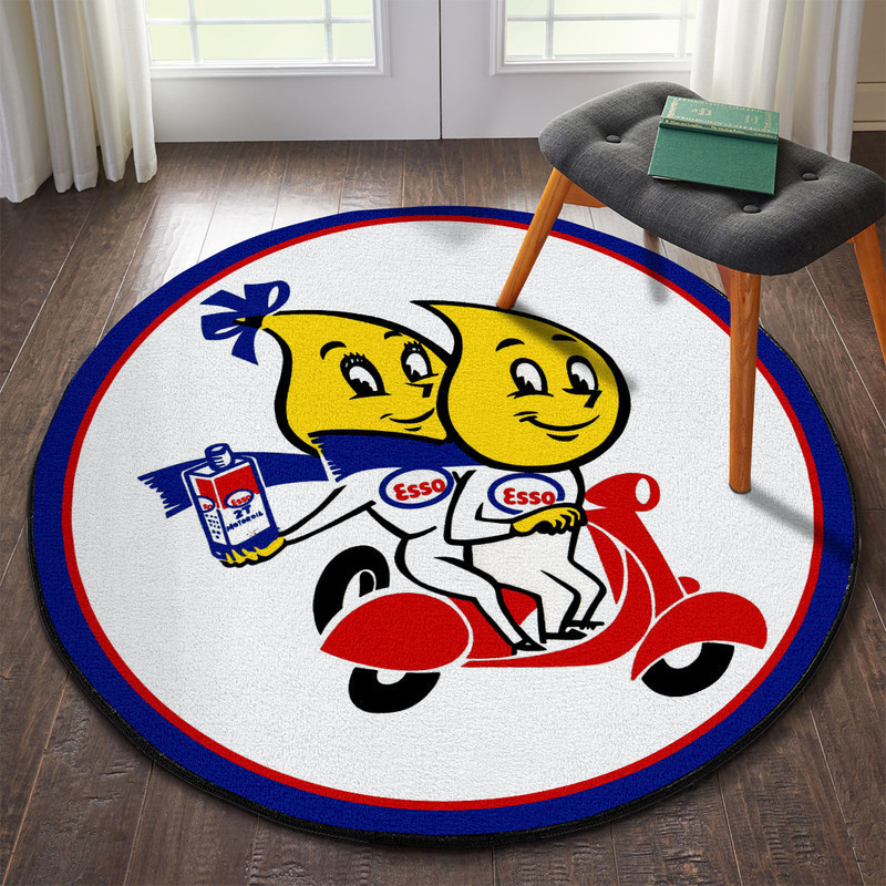 Hot Rod Gasoline Vintage Round Mat Round Floor Mat Room Rugs Carpet Outdoor Rug Washable Rugs S (24In)