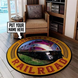Personalized Acl Atlantic Coast Line Railroad Round Mat Round Floor Mat Room Rugs Carpet Outdoor Rug Washable Rugs S (24In)