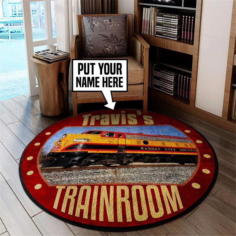 Personalized Kcs Kansas City Southern Railroad Round Mat Round Floor Mat Room Rugs Carpet Outdoor Rug Washable Rugs S (24In)