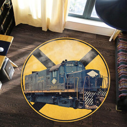 Piedmont & Northern Railroad Crossing Round Mat Round Floor Mat Room Rugs Carpet Outdoor Rug Washable Rugs S (24In)