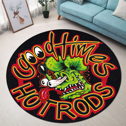 Good Times Hot Rod Round Mat Round Floor Mat Room Rugs Carpet Outdoor Rug Washable Rugs S (24In)