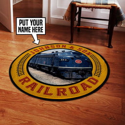 Personalized Missouri Pacific Railroad Round Mat Round Floor Mat Room Rugs Carpet Outdoor Rug Washable Rugs S (24In)