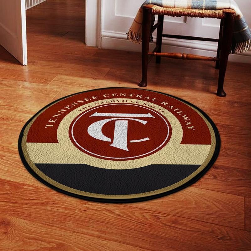 Tennessee Living Room Round Mat Circle Rug Tennessee Central Railroad S (24in)