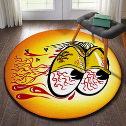 Rat Rod Hot Rod Chopper Round Mat Round Floor Mat Room Rugs Carpet Outdoor Rug Washable Rugs S (24In)