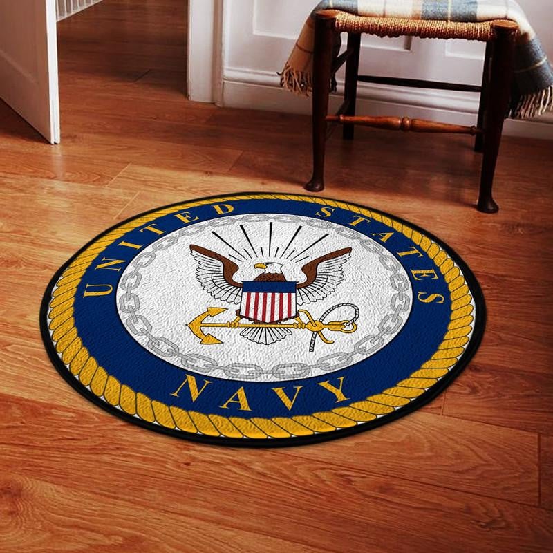 United States Us Navy Living Room Round Mat Circle Rug S (24in)