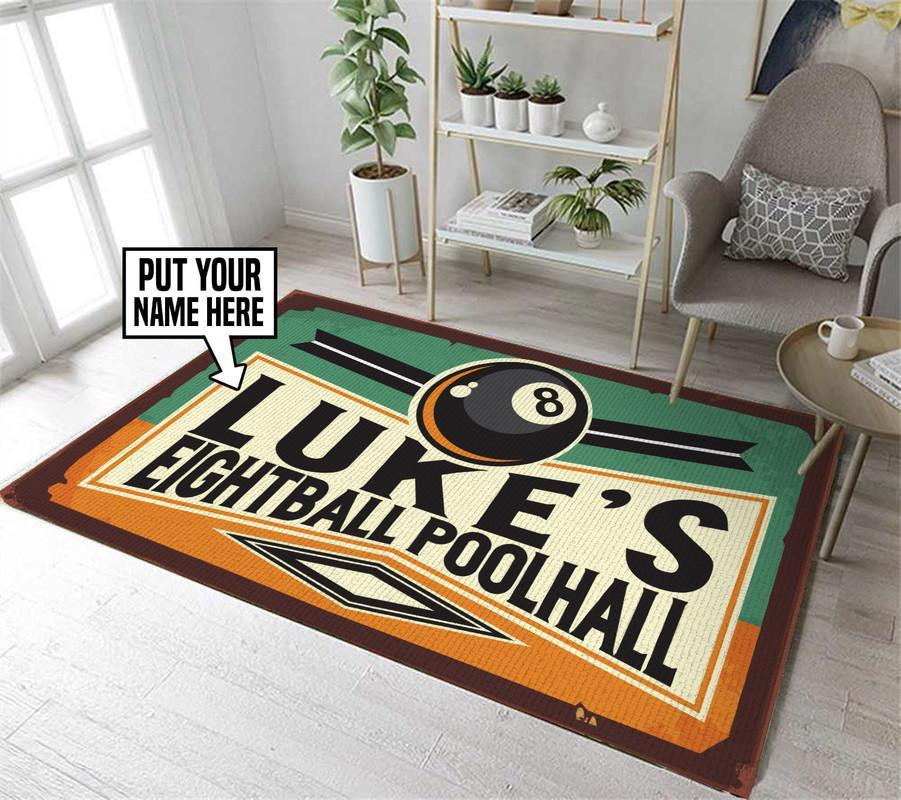 Personalized Billiards 8Ball Round Mat Round Floor Mat Room Rugs Carpet Outdoor Rug Washable Rugs S (24In)