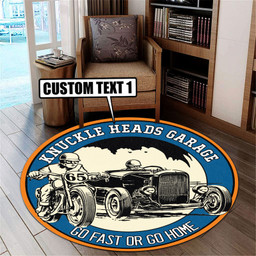 Personalized Hot Rod Go Fast Or Go Home Round Mat Round Floor Mat Room Rugs Carpet Outdoor Rug Washable Rugs S (24In)