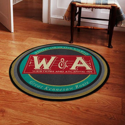 Warr Round Mat Western & Atlantic Railroad Round Floor Mat Room Rugs Carpet Outdoor Rug Washable Rugs S (24In)