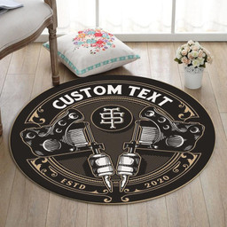 Personalized Tattoo Studio Round Mat Round Floor Mat Room Rugs Carpet Outdoor Rug Washable Rugs S (24In)