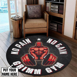 Personalized No Pain No Gain Round Mat Round Floor Mat Room Rugs Carpet Outdoor Rug Washable Rugs L (40In)