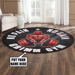 Personalized No Pain No Gain Round Mat Round Floor Mat Room Rugs Carpet Outdoor Rug Washable Rugs M (32In)