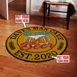 Personalized Beer Man Cave Round Mat Round Floor Mat Room Rugs Carpet Outdoor Rug Washable Rugs M (32In)