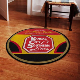 Kansas Round Mat Kcs Kansas City Southern Railway Round Floor Mat Room Rugs Carpet Outdoor Rug Washable Rugs L (40In)