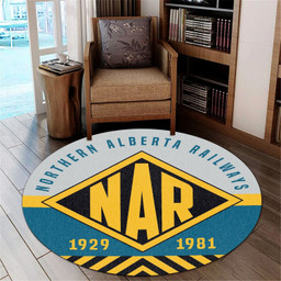 Northern Alberta Railroad Round Mat Round Floor Mat Room Rugs Carpet Outdoor Rug Washable Rugs L (40In)