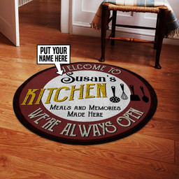 Personalized Welcome To Kitchen Round Mat Round Floor Mat Room Rugs Carpet Outdoor Rug Washable Rugs L (40In)