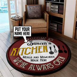 Personalized Welcome To Kitchen Round Mat Round Floor Mat Room Rugs Carpet Outdoor Rug Washable Rugs M (32In)