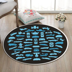 Doh Round Mat Car Legends General Lee The A Team The Dukes Of Hazzard General Lee Kitt Knight Rider Batman Batmobile Ghostbuster Bttf Back To The Future Dmc Delorean Round Floor Mat Room Rugs Carpet Outdoor Rug Washable Rugs L (40In)