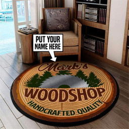 Personalized Woodshop Handcrafted Quality Living Room Round Mat Circle Rug M (32in)