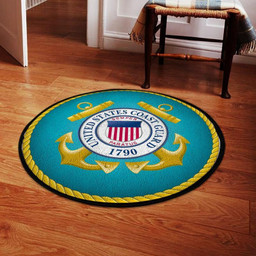 United States Coast Guard Round Mat Round Floor Mat Room Rugs Carpet Outdoor Rug Washable Rugs M (32In)