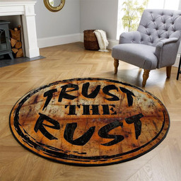 Trust The Rust Hot Rod Round Mat Round Floor Mat Room Rugs Carpet Outdoor Rug Washable Rugs M (32In)
