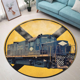 Piedmont & Northern Railroad Crossing Round Mat Round Floor Mat Room Rugs Carpet Outdoor Rug Washable Rugs L (40In)