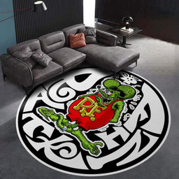 Rat Fink Hot Rod Garage Living Room Round Mat Circle Rug 2XL (60in)