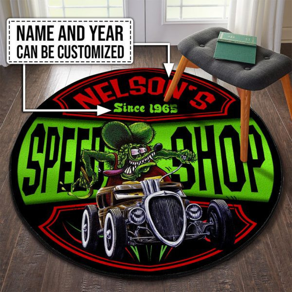Personalized Hot Rod In Rat We Trust Round Mat Round Floor Mat Room Rugs Carpet Outdoor Rug Washable Rugs Xl (48In)