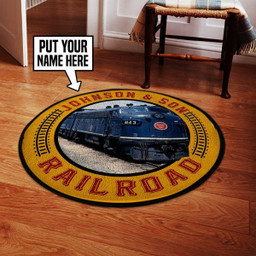 Personalized Missouri Pacific Railroad Round Mat Round Floor Mat Room Rugs Carpet Outdoor Rug Washable Rugs L (40In)