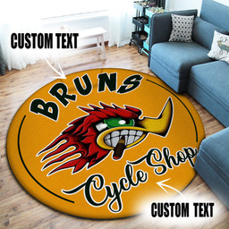 Personalized Garage Hot Rod Motorcycle Round Mat Round Floor Mat Room Rugs Carpet Outdoor Rug Washable Rugs M (32In)