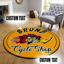 Personalized Garage Hot Rod Motorcycle Round Mat Round Floor Mat Room Rugs Carpet Outdoor Rug Washable Rugs L (40In)