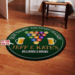 Personalized Billiards And Brews Round Mat Round Floor Mat Room Rugs Carpet Outdoor Rug Washable Rugs M (32In)