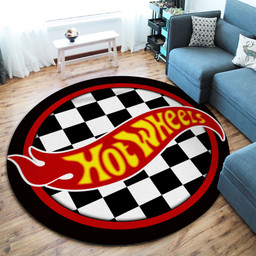 Hot Wheels Hot Rod Round Mat Round Floor Mat Room Rugs Carpet Outdoor Rug Washable Rugs M (32In)