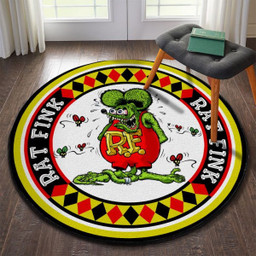 Hot Rod Round Mat Round Floor Mat Room Rugs Carpet Outdoor Rug Washable Rugs Xl (48In)