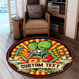 Personalized Hot Rod Round Mat Round Floor Mat Room Rugs Carpet Outdoor Rug Washable Rugs M (32In)