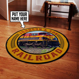 Personalized Kcs Kansas City Southern Railroad Living Room Round Mat Circle Rug XL (48in)
