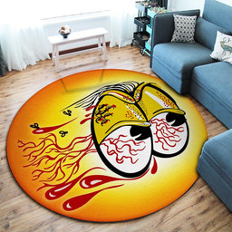 Rat Rod Hot Rod Chopper Round Mat Round Floor Mat Room Rugs Carpet Outdoor Rug Washable Rugs L (40In)
