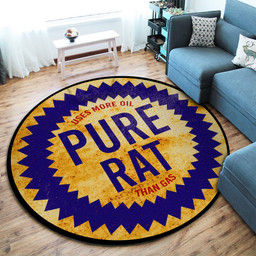 Pure Rat Oldschool Hot Rod Round Mat Round Floor Mat Room Rugs Carpet Outdoor Rug Washable Rugs M (32In)