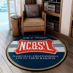 Nashville Round Mat Nashville Chattanooga & St. Louis Railroad Round Floor Mat Room Rugs Carpet Outdoor Rug Washable Rugs M (32In)