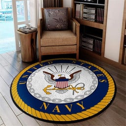 United States Us Navy Living Room Round Mat Circle Rug M (32in)