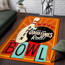 Bowling Let The Goodtimes Rool Round Mat Round Floor Mat Room Rugs Carpet Outdoor Rug Washable Rugs L (40In)