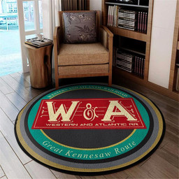 Warr Round Mat Western & Atlantic Railroad Round Floor Mat Room Rugs Carpet Outdoor Rug Washable Rugs M (32In)