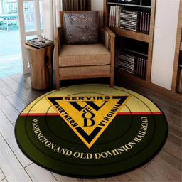 Wnod Round Mat Washington & Old Dominion Railway Round Floor Mat Room Rugs Carpet Outdoor Rug Washable Rugs M (32In)