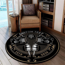 Personalized Tattoo Studio Round Mat Round Floor Mat Room Rugs Carpet Outdoor Rug Washable Rugs L (40In)