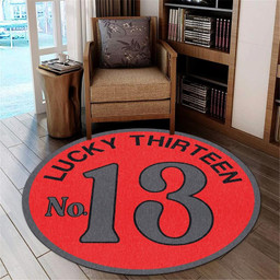 Lucky 13 Kustom Kulture Hot Rod Round Mat Round Floor Mat Room Rugs Carpet Outdoor Rug Washable Rugs M (32In)
