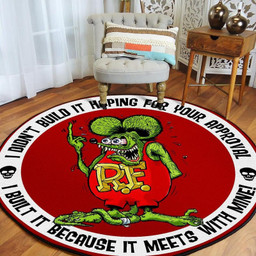 Rat Fink Hot Rod Round Mat Round Floor Mat Room Rugs Carpet Outdoor Rug Washable Rugs M (32In)