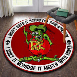Rat Fink Hot Rod Round Mat Round Floor Mat Room Rugs Carpet Outdoor Rug Washable Rugs L (40In)