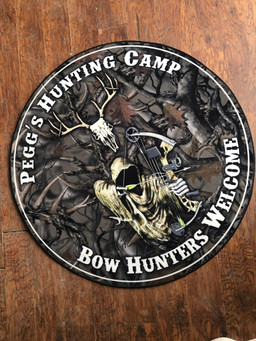 Personalized Hunting Camp Round Rug, Carpet 06410